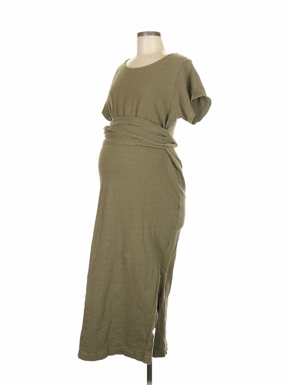 Hatch Olive Green Maxi Dress with Tie Waist